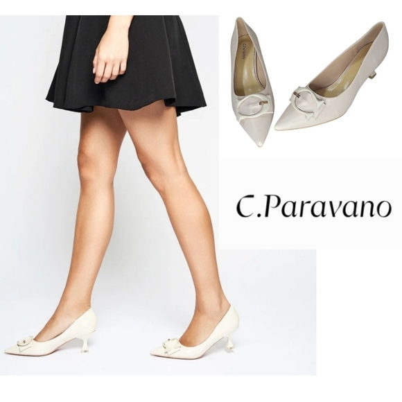 C.Paravano C Buckle Pointed Toe Pumps (Olivia) Size 42 EU/ 11 US - Picture 3 of 16